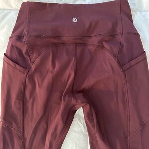 lululemon Size 6 All the right places crop 23”, oxblood